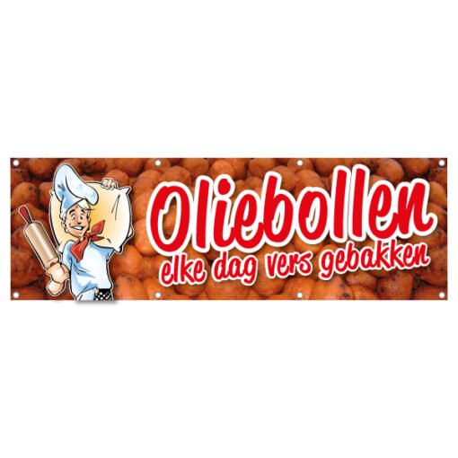 Oliebollen spandoek rood