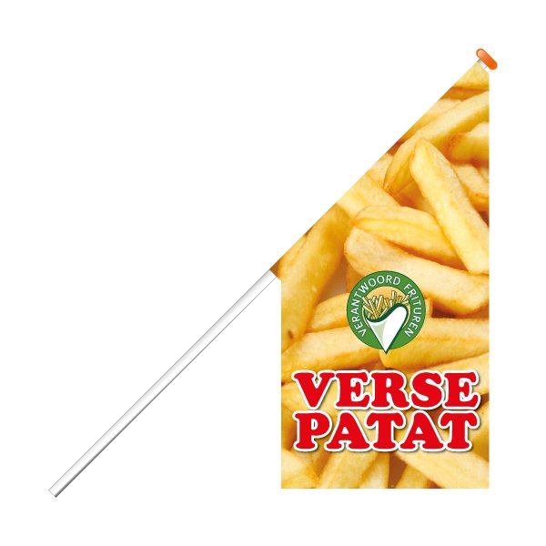 Redenaar Grondig de wind is sterk Patat kioskvlag - Leuke patat promotie materiaal bestel je hier!