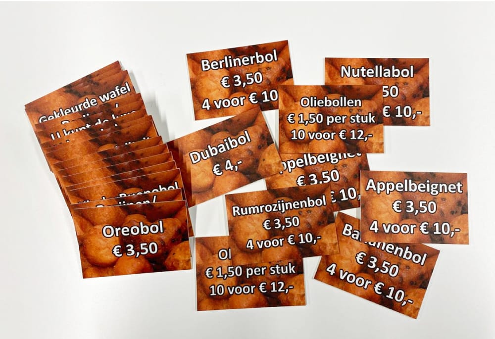 oliebol prijsbordje oliebol prijsbordjes